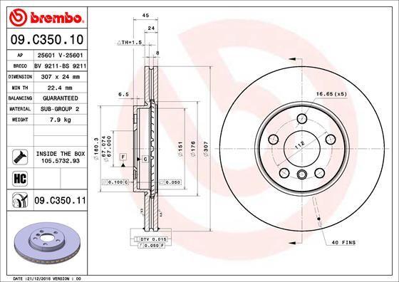 A.B.S. 09.C350.11 - Brake Disc autospares.lv