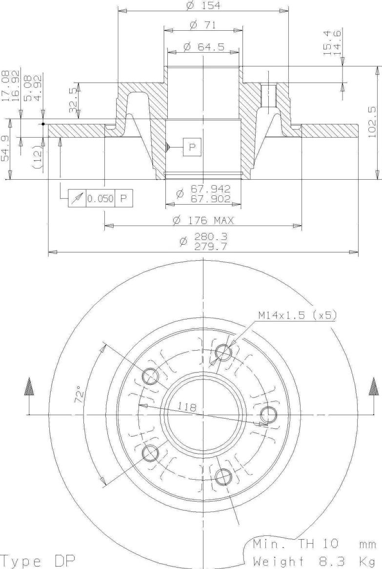 A.B.S. 08.9597.10 - Brake Disc autospares.lv