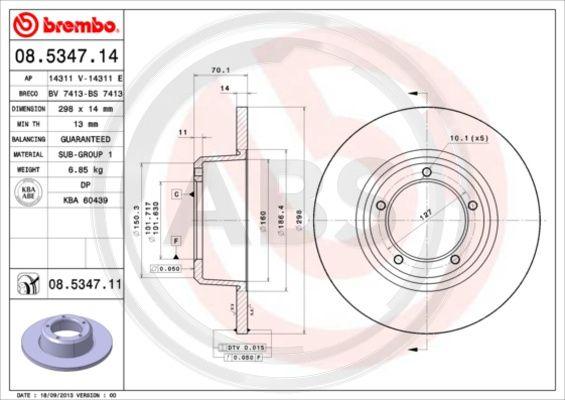 A.B.S. 08.5347.11 - Brake Disc autospares.lv