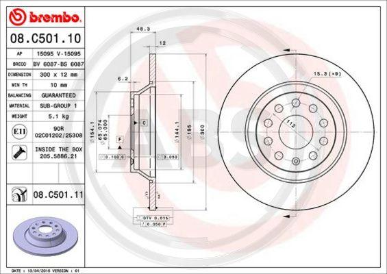 A.B.S. 08.C501.11 - Brake Disc autospares.lv