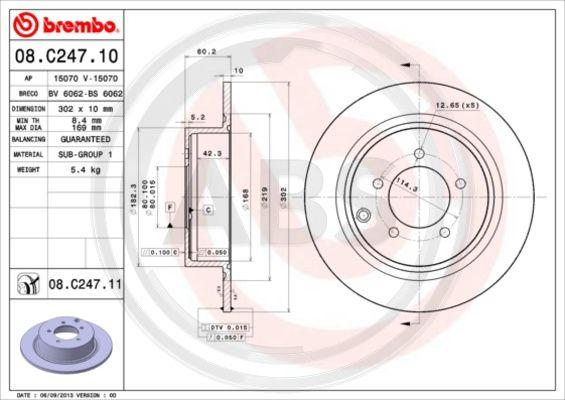 A.B.S. 08.C247.11 - Brake Disc autospares.lv