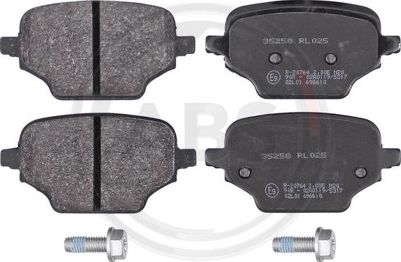 A.B.S. 35258 - Brake Pad Set, disc brake autospares.lv