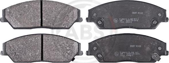 A.B.S. 35257 - Brake Pad Set, disc brake autospares.lv