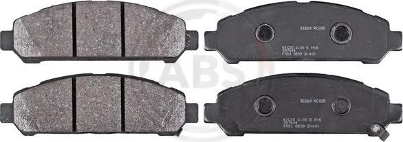 A.B.S. 35269 - Brake Pad Set, disc brake autospares.lv