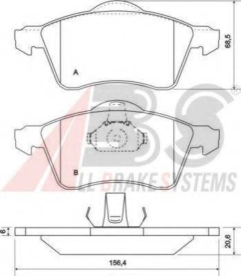 A.B.S. 36986 OE - Brake Pad Set, disc brake autospares.lv