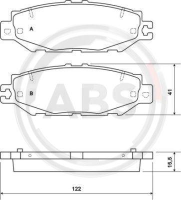 A.B.S. 36922 - Brake Pad Set, disc brake autospares.lv
