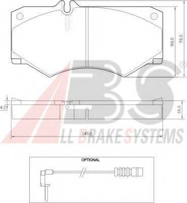 A.B.S. 36490 OE - Brake Pad Set, disc brake autospares.lv
