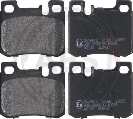 A.B.S. 36498/2 - Brake Pad Set, disc brake autospares.lv