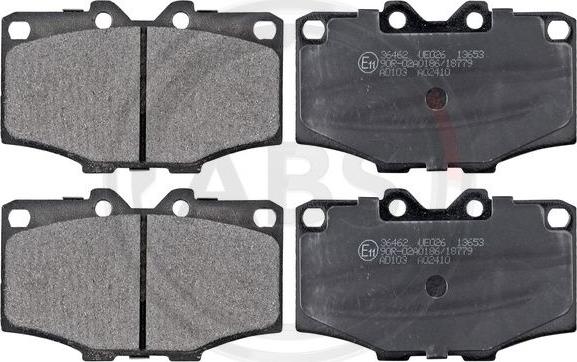 A.B.S. 36462 - Brake Pad Set, disc brake autospares.lv