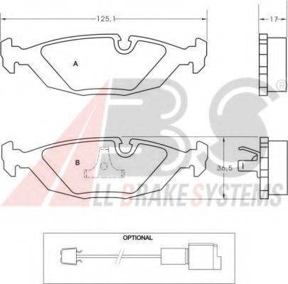 A.B.S. 36489 OE - Brake Pad Set, disc brake autospares.lv