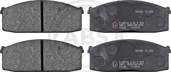 A.B.S. 36484 - Brake Pad Set, disc brake autospares.lv