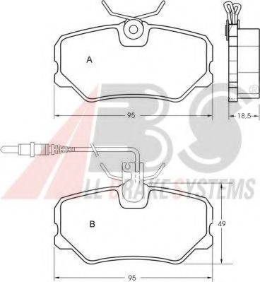 A.B.S. 36651 OE - Brake Pad Set, disc brake autospares.lv