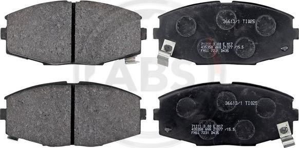 A.B.S. 36613/1 - Brake Pad Set, disc brake autospares.lv