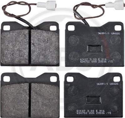 A.B.S. 36091/1 - Brake Pad Set, disc brake autospares.lv