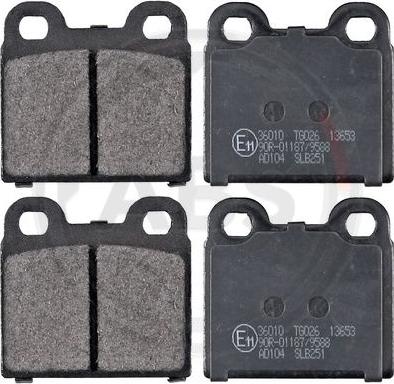 A.B.S. 36010 - Brake Pad Set, disc brake autospares.lv