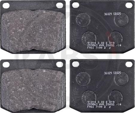 A.B.S. 36029 - Brake Pad Set, disc brake autospares.lv