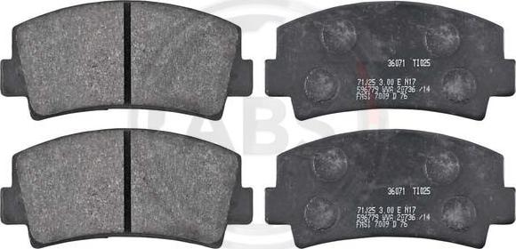 A.B.S. 36071 - Brake Pad Set, disc brake autospares.lv