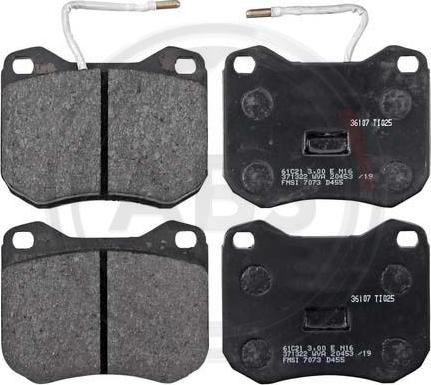 A.B.S. 36107 - Brake Pad Set, disc brake autospares.lv