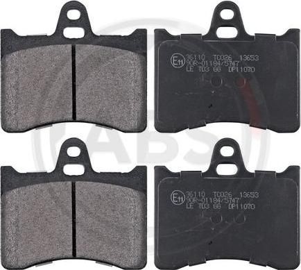 A.B.S. 36110 - Brake Pad Set, disc brake autospares.lv