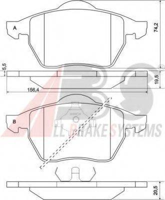 A.B.S. 36898 OE - Brake Pad Set, disc brake autospares.lv