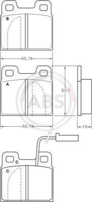 A.B.S. 36821 - Brake Pad Set, disc brake autospares.lv