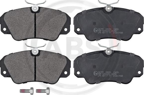 A.B.S. 36749 - Brake Pad Set, disc brake autospares.lv