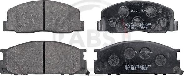 A.B.S. 36701 - Brake Pad Set, disc brake autospares.lv