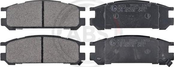 A.B.S. 36721 - Brake Pad Set, disc brake autospares.lv