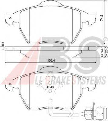 A.B.S. 36773 OE - Brake Pad Set, disc brake autospares.lv