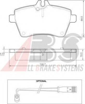 A.B.S. 37456 OE - Brake Pad Set, disc brake autospares.lv