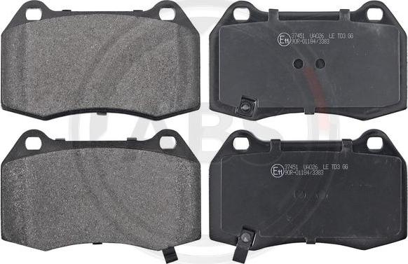 A.B.S. 37451 - Brake Pad Set, disc brake autospares.lv