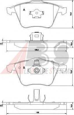 A.B.S. 37464 OE - Brake Pad Set, disc brake autospares.lv