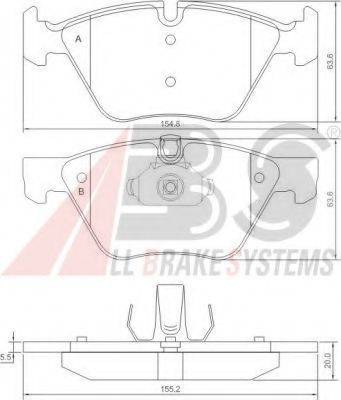 A.B.S. 37409 OE - Brake Pad Set, disc brake autospares.lv