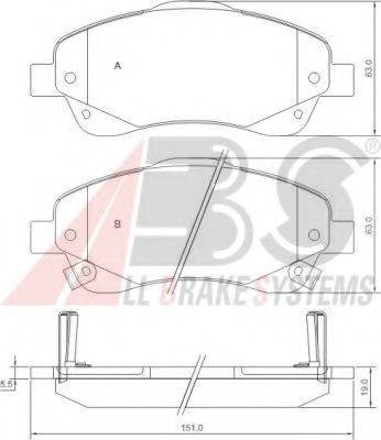 A.B.S. 37400 OE - Brake Pad Set, disc brake autospares.lv