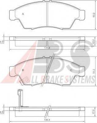 A.B.S. 37407 OE - Brake Pad Set, disc brake autospares.lv