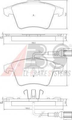 A.B.S. 37416 OE - Brake Pad Set, disc brake autospares.lv