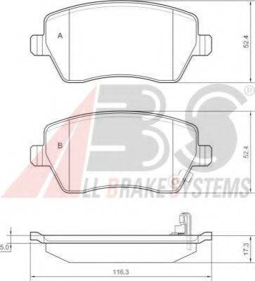 A.B.S. 37478 OE - Brake Pad Set, disc brake autospares.lv