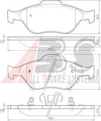 A.B.S. 37546 OE - Brake Pad Set, disc brake autospares.lv