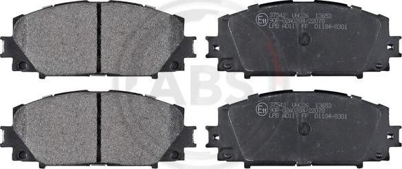A.B.S. 37542 - Brake Pad Set, disc brake autospares.lv