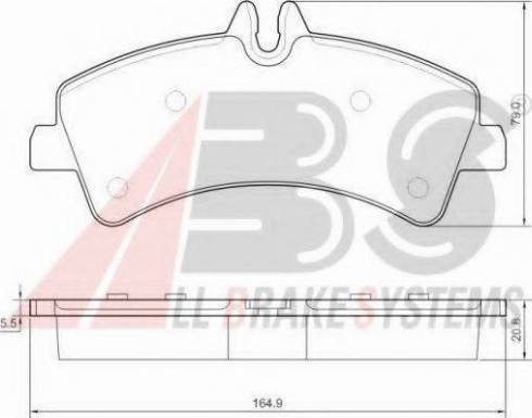 A.B.S. 37554 OE - Brake Pad Set, disc brake autospares.lv