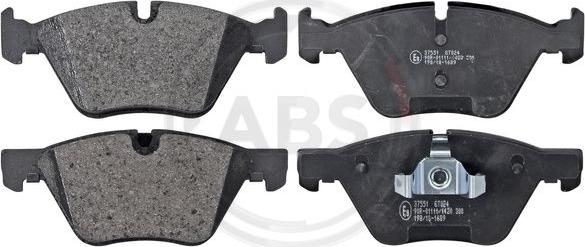 A.B.S. 37551 - Brake Pad Set, disc brake autospares.lv