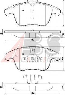 A.B.S. 37568 OE - Brake Pad Set, disc brake autospares.lv