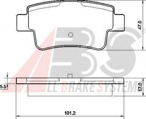 A.B.S. 37513 OE - Brake Pad Set, disc brake autospares.lv