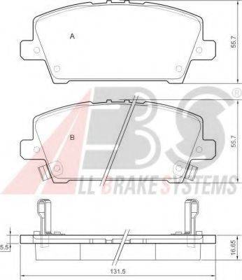 A.B.S. 37529 OE - Brake Pad Set, disc brake autospares.lv