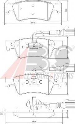 A.B.S. 37527 OE - Brake Pad Set, disc brake autospares.lv