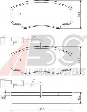 A.B.S. 37666 OE - Brake Pad Set, disc brake autospares.lv