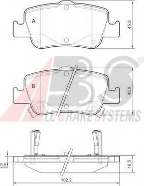 A.B.S. 37616 OE - Brake Pad Set, disc brake autospares.lv