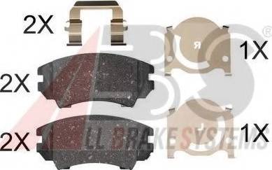 A.B.S. 37683 OE - Brake Pad Set, disc brake autospares.lv