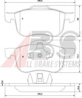 A.B.S. 37097 OE - Brake Pad Set, disc brake autospares.lv