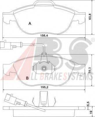 A.B.S. 37064 OE - Brake Pad Set, disc brake autospares.lv